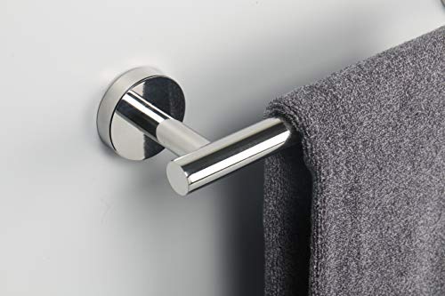 TocTen Bath Towel Bar - Thicken SUS304 Stainless Steel Bathroom Towel Holder, Towel Rod for Bathroom Heavy Duty Wall Mounted Towel Rack Hanger (16IN, Chrome) - color: Chrome, size: 16IN