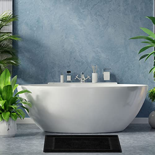 White Classic Luxury Bath Mat Floor Towel Set - Absorbent Cotton Hotel Spa Shower/Bathtub Mats [Not a Bathroom Rug] 22"x34" | 2 Pack | Black - color: 04: Black
