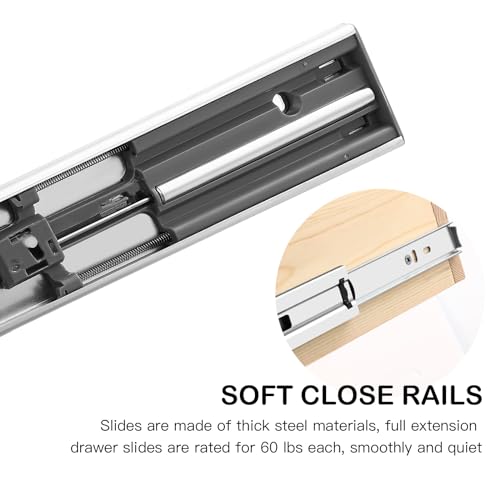 Pull Out Cabinet Organizer 20''W×21''D×16''H Soft Close Slide Out Wood Drawer Shelves for Kitchen, Finished, Bottom Assembly(Cabniet Require Opening >20.5'', Depth>21.5'', Height>16.5'') | Soft Close Wood Kitchen Pullout Drawers for Cabinets Shelves for K