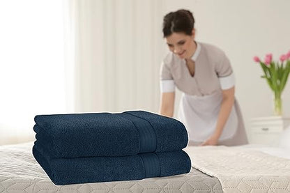 GLAMBURG 700 GSM Premium Cotton 2-Pack Oversized Extra Large Bath Sheet Set - 100% Combed Cotton - 2 Bath Sheets 35x70 - Luxury Hotel & Spa Quality - Durable Ultra Soft Highly Absorbent - Mineral Blue - color: Mineral Blue, size: 2 Pack 700 GSM Bathsheet