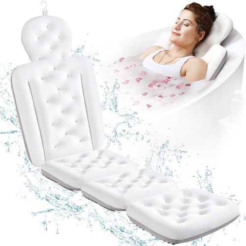 Full Body Bath Pillow for Bathtub, Thick Bathtub Cushion, Luxury Tub Pillow for Bath for Headrest Neck and Back Support White 60" x 16" - color: White, size: 60" X 16"