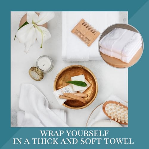 Luzia 8 Piece Bathroom Towel Set - 100% Turkish Cotton, Premium Quality - 2 Bath Towels 2 Hand Towels and 4 Washcloths (White) - color: White