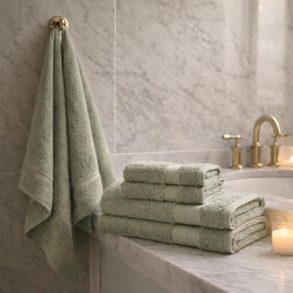 100% Egyptian Cotton Towel Set, 600 GSM, Double Twisted Yarns, Ultra Soft & Highly Absorbent Towels, Made in Egypt. (Pistachio, Single Set Cotton Towels) - color: Pistachio