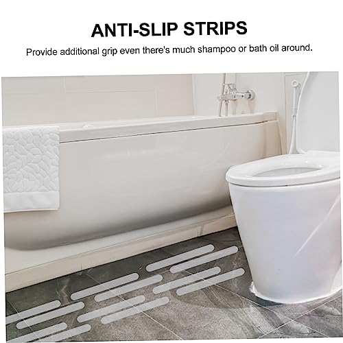 ABOOFAN 24pcs Transparent Slip Bath Safety Strips Stickers for Bathtubs Showers Stairs and Floors Non Slip Traction for Bathroom Use - size: 24 pcs