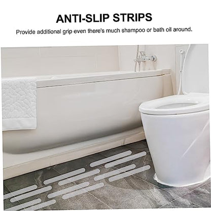 ABOOFAN 24pcs Transparent Slip Bath Safety Strips Stickers for Bathtubs Showers Stairs and Floors Non Slip Traction for Bathroom Use - size: 24 pcs