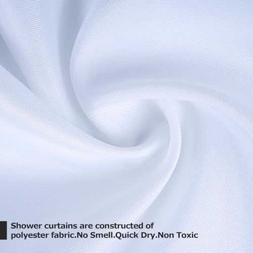 White Fabric Shower Curtain,Hotel Quality Shower Curtain Liner,Heavy Duty Cloth 12 G,Water Repellent Shower Liner,Machine Washable 66 x 72 Inches - size: 66"W x 72"L (Pack of 1)