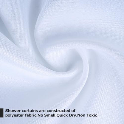 White Fabric Shower Curtain,Hotel Quality Shower Curtain Liner,Heavy Duty Cloth 12 G,Water Repellent Shower Liner,Machine Washable 66 x 72 Inches - size: 66"W x 72"L (Pack of 1)