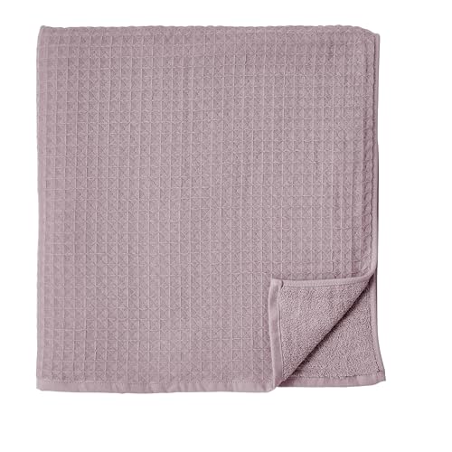 UCHINO Waffle Twist Cotton Weave Bath Towel for Bathroom Lightweight Absorbent Quick Dry Honeycomb Texture Solid Terry Loop Reverse 30" x 60", 1 Bath Towel, Orchid Purple - color: Orchid, size: Bath Towel