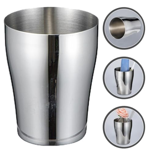 PRETYZOOM Stainless Steel Toothbrush Cup 500ml Silver Metal Bathroom Cup with Smooth Surface and Stackable Design for Celebrating Christmas and Birthdays
