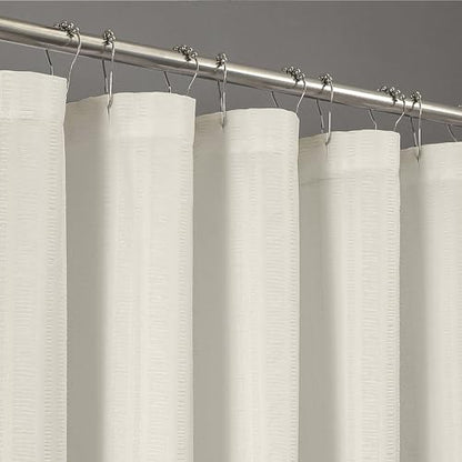 Aiyufeng Cream Stall Fabric Shower Curtain - Soft & Lightweight Small Shower Curtain with Texture for Narrow Stall Size, Machine Washable - 36x72, Cream - color: Cream, size: 36"W x 72"L (Pack of 1)