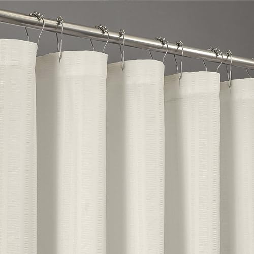 Aiyufeng Cream Shower Curtain, Embossed Textured Fabric Shower Curtain for Bathroom - Soft Cloth & Hotel Spa Luxury, Water Repellent, Machine Washable, 72X72, Cream - color: Cream, size: 72"W x 72"L (Pack of 1)