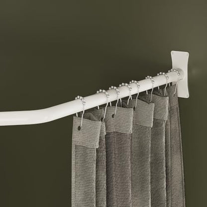 Naiture 60'' x 30'' D Shape Shower Curtain Rod with 36'' Vertical Ceiling Support, Aluminum, Gloss White Finish - color: Gloss White, size: 60'' x 30''