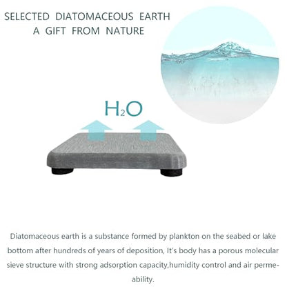 NiuYichee 4PCS Water Absorbent Stone Coasters, Quick-Drying Diatomite Soap Dish, Stone Soap Trays for Kitchen & Bathroom Sink, 3.15 x 3.15in, Grey - color: Grey