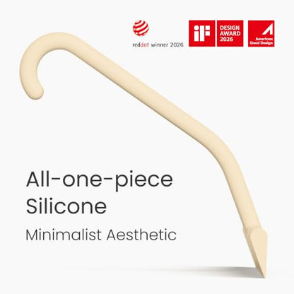 JustHang Shower Squeegee with Built-in Hook, 10'' Sand Beige | Award-Winning Design, All-One-Piece Soft-Touch Silicone, for Glass Door, Bathroom, Window, Mirror, Tile Wall, Car - color: Sand Beige