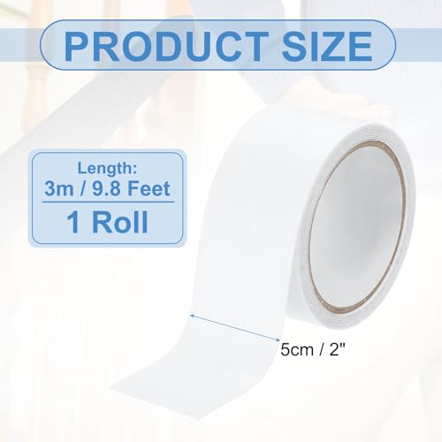 PATIKIL 2 Inch x 10 Feet Non-Slip Grip Tape, Waterproof Non-Abrasive Traction Tape Self-Adhesive Cushion Pad Strips for Handrails Game Controllers Ovens- 1 Roll (Clear) - color: Clear, size: 2 Inch x 10 Feet