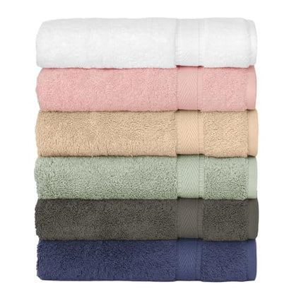 Supreme Terry 6-Piece Premium Towel Set, Soft & Plush 100% Turkish Cotton, Spa Quality, 2 Bath Towel 2 Hand Towels 2 Washcloths-Navy - color: Navy, size: 6 Pcs Set