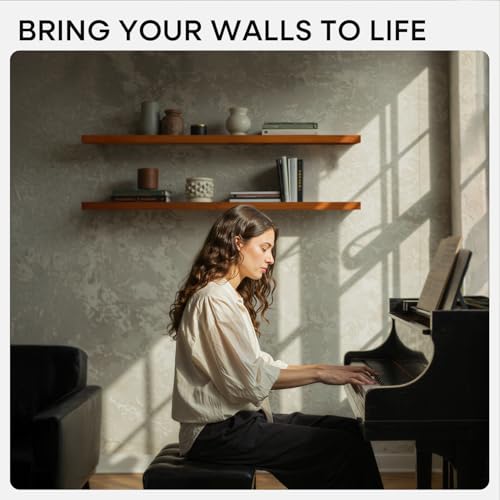 Floating 60 inch Oak Shelves, High End Solid Real Wood 60inch Floating Shelf for Wall Mounted, Honey Oak Wooden 60in Large Floating Shelves, Heavy Duty Bracket, 60 X 6.5 X 1.75 in, Set of 2 - color: Honey Oak - Warm Amber Tone, size: 60 inch