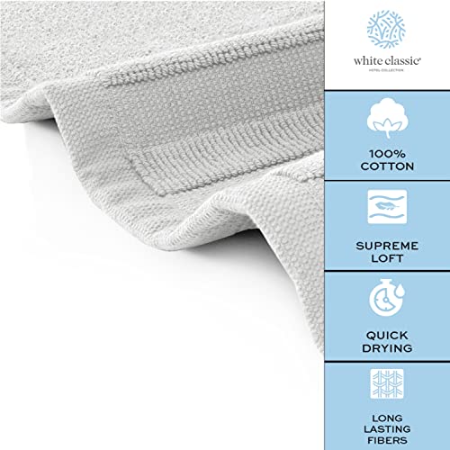 White Classic Luxury Bath Mat Floor Towel Set - Absorbent Cotton Hotel Spa Shower/Bathtub Mats [Not a Bathroom Rug] 22"x34" | 2 Pack | Silver - color: 06: Silver