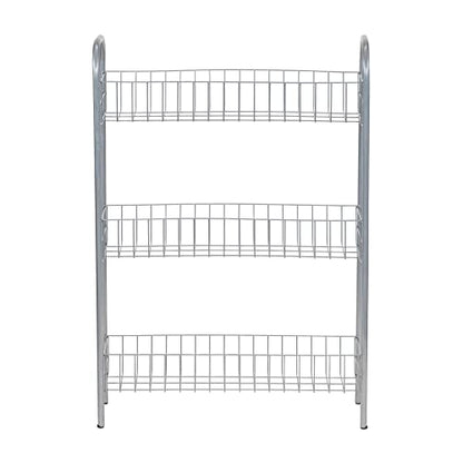 Household Essentials Slim Storage Cart, 3 Shelf Storage Cart with Wheels, Perfect for Laundry Rooms, Bathrooms, Pantries, Kitchens and More - style: 7" Silver - Basic