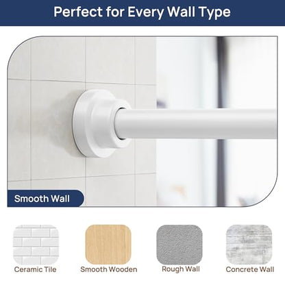 ENJOYBASICS 2 Pack Tension Curtain Rod, 32-54" Adjustable, Stable, White | Secure Hold with Strong Spring & Non-Slip Ends, No-Drill, No Tools, Sag-Resistant, Waterproof, Fits Windows, Showers & Closet - color: White, size: 32-54"
