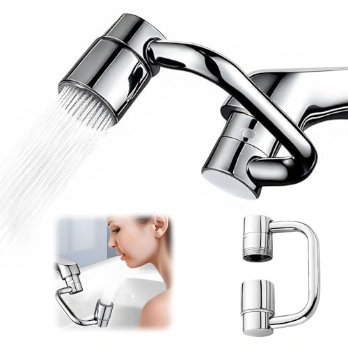 1440° Rotatable Faucet Aerator Extension, 2026 New 2 Modes Universal Sink Faucet for Splash Reduction, 1080° Rotating Multifunctional Faucet Extender for Bathroom Sink Kitchen - color: 2pcs