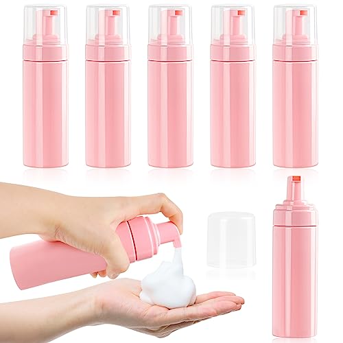 TMLECE 5.1oz/150ml Travel Size Foaming Soap Dispenser Bottles(6 Pack) | Pink BPA-Free PET Material, Foaming Pump, Rich Foam, Leak-Proof Design for Hand Soap, Cleanser & Shampoo, Travel & Home Use - color: Pink, size: H.150ML(5.1OZ),6Pack