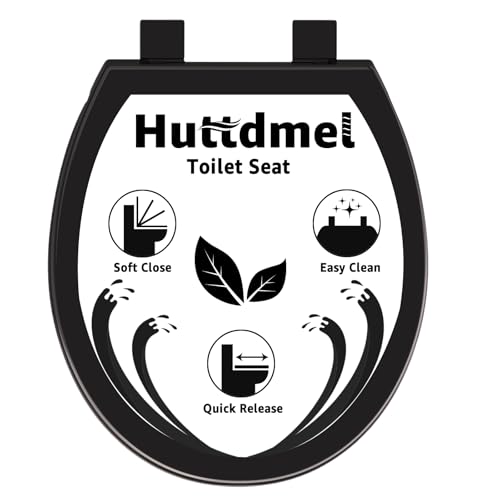 Toilet Seat Round 16.5 Inch with Quick Release-Quick Connect. White Round Toilet Seat with Soft Close. PP Material Safe, Easy Clean and Install, Sturdy Accessories Never Loosen,2 Years Support, Black - color: Black, size: Round 16.5inch & Quick-Release