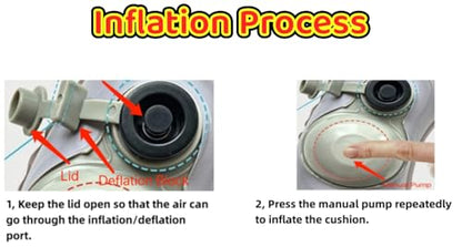 Inflatable Travel Toilet Seat Riser, Portable Toilet Seat Cushion with Suction Cups for Travel, RV, Camping - Comfortable Potty Seat (Light Grey)