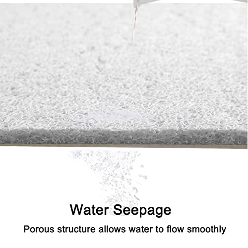 Leotruny Bath Tub Shower Mat 40 x 16 Inch Non Slip Soft PVC Loofah | Bathtub Mats for Bathroom - color: C03-white