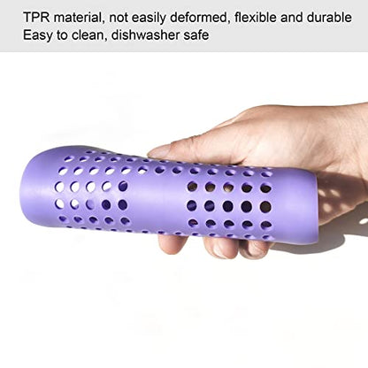 4 Pcs Shower Drain Hair Catcher Bathtub Stopper Home Drain Protectors Drain Cover with Sucker Water Trap Sink Cover for Bathroom Bathtub and Kitchen (Purple) - color: 4 Pcs Purple