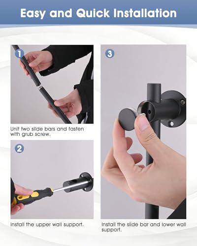 All Metal Shower Slide Bar with Adjustable Handheld Shower Head Holder, 25 Inch SUS304 Stainless Steel Shower Rail, Replacement for RV, Camper, Hotel & Bathroom, Polished Matte Black - color: MB