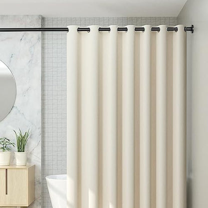 CorkLatta Black Shower Curtain Rod 31 to 104 Inch,1 Inch Diameter Adjustable Spring Tension Curtain Rod No Drilling Stainless Steel Telescoping Rod,No Rust | 1 Inch Diameter Stainless Steel Tension Curtain Rod Non slip, No Drill Shower Rods for Bathroom,E
