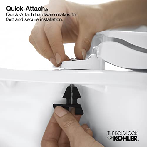 KOHLER K-4639-95 4636-G9 Cachet Quiet-Close Toilet Seat, Elongated, Ice Grey, Round - color: Ice Gray, size: Round