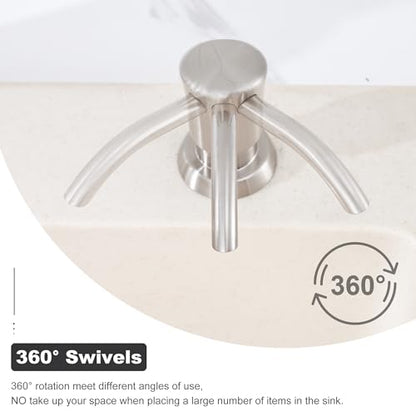 GAGALIFE Built in Sink Soap Dispenser or Lotion Dispenser for Kitchen Sink, Brushed Nickel ABS Pump Head, with 17 Ounce Large PET Soap Bottle - color: Brushed Nickel