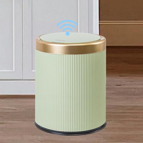 URALFA Automatic Motion Sensor Bathroom Trash Can with Lid, 10.5 Liter / 2.8 Gallon Touchless Trash Bin, Smart Dog Proof Garbage Can, Small Waste Basket for Toilet, Office, Bedroom (Green) - color: Green, size: 2.8 Gallon