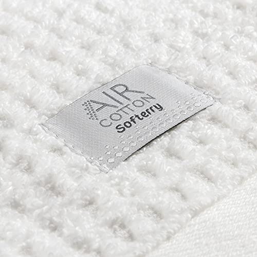 Softerry Waffle Bath Towel Set - 100% Soft Cotton - Plush and Extra Absorbent - Luxury Hotel & Spa Quality - Fade Resistant - Eco-Friendly (White, Set of 8 Towels) - color: White, size: Set of 8 Towels