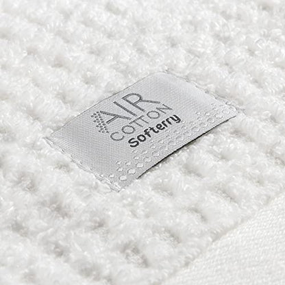 Softerry Waffle Bath Towel Set - 100% Soft Cotton - Plush and Extra Absorbent - Luxury Hotel & Spa Quality - Fade Resistant - Eco-Friendly (White, Set of 8 Towels) - color: White, size: Set of 8 Towels