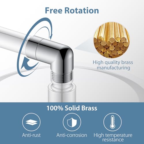 Chrome 90 Degree Elbow Shower Head Adapter All Metal | Handheld Shower Head Elbow Adapter Shower Arm Angle Adapter Shower Arm Extension Showeradapter For Shower Head Extension Pipe - color: Chrome, size: 90°