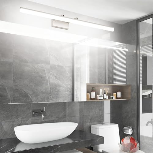 Aipsun 40 inch Modern Brushed Nickel Vanity Light Adjustable LED Bathroom Light Fixtures Over Mirror Rotatable Vanity Lighting 5500K - color: Brushed Nickel, size: 40 in