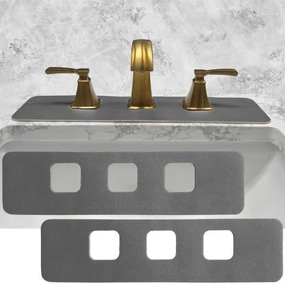 Faucet Mat Bathroom Sink 3-square-hole : AHA HOMEWARE Diatomite Rubber Bathroom Sink Splash Guard 3 Square Hole 2 Pack (Dark Gray) - color: Dark Gray