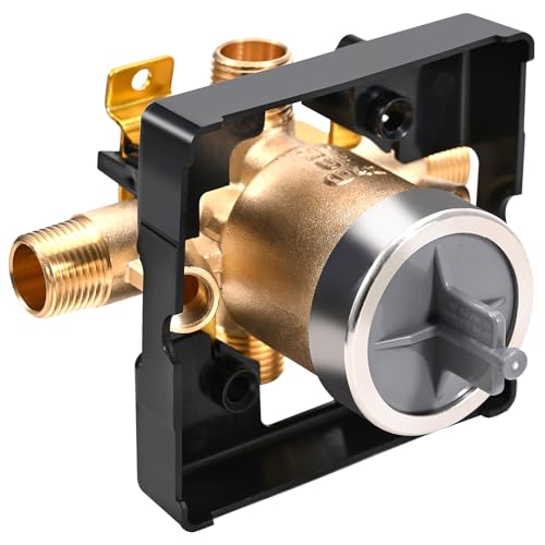TOVEN-RV R10000-UNWS Tub Shower Valve Body with Stops for Delta Trim Kits | Compatible With Delta MultiChoice 13/14, 17 And 17T Trim Kits; 4-Port Brass Valve Body; 1/2-Inch NPT/CWT; Valve Only - style: R10000-UNWS