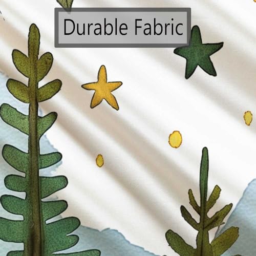 Happy Camper Small Stall RV Shower Curtain Rustic Tree Mountain Adventure Tent Camping Bathroom Curtains Travel Trailer Bathroom Accessories Set with Hooks 48 x 72 Inches - color: Blue, size: 48"W x 72"L (Pack of 1)