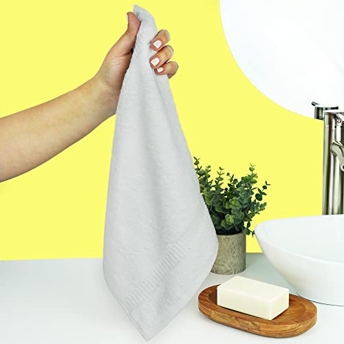 Chakir Turkish Linens Personalized 3 Piece Towel Set, 100% Cotton Luxury Turkish Towels for Bathroom, Soft Absorbent Towel Set with Bath Towel Hand Towel and Washcloth, White - color: White