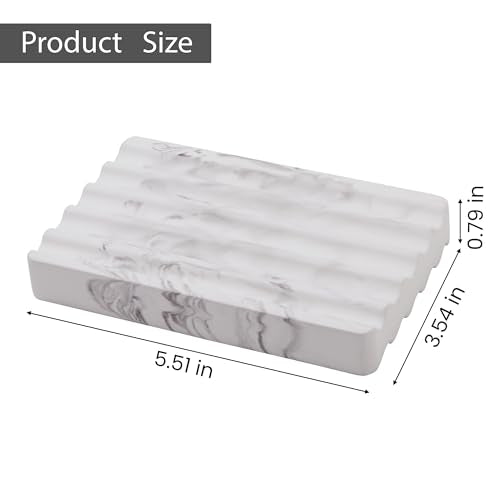 Quick Dry Diatomite Soap Dish, Water Absorbing Stone Soap Holder for Bathroom Sink, Non Slip Soap Tray for Shower or Kitchen