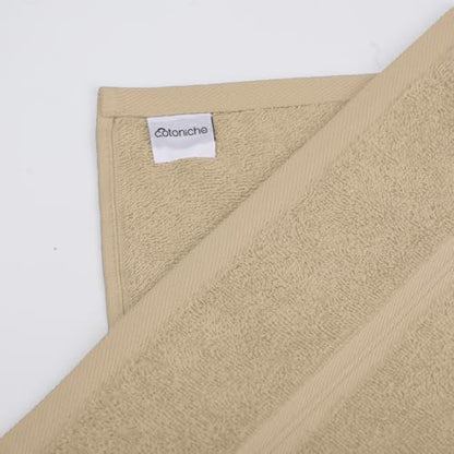 Boho & Terry Cloth Washcloths Set of 4 (12" x 12") Hotel Quality, Versatile as, Hand Towels, Extra Soft Towels, Kitchen Washcloths, Bathroom Wash Cloths, Face Cloths -%100 Cotton - Beige - color: Beige
