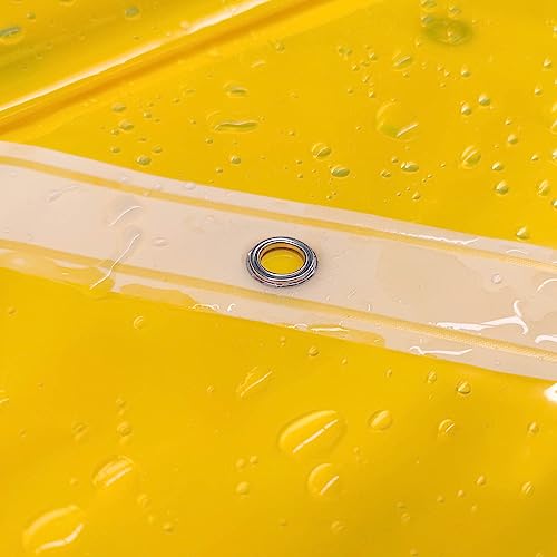 Barossa Design Clear Yellow Shower Curtain Liner Standard Size | Premium PEVA, PVC Free, Metal Grommets, Waterproof Lightweight Translucent Yellow Curtain with 3 Magnets for Bathroom - color: Clear Yellow, size: 72"W x 72"L (Pack of 1)