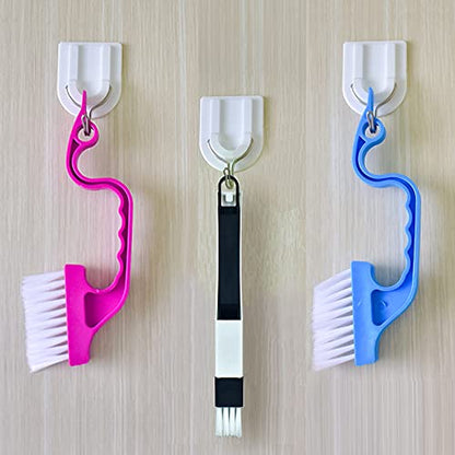 Crevice Gap Cleaning Brush Tool: 6PCS Hand-held Groove Gap Cleaning Tools | 2 in 1 Dustpan Cleaning Brush, Shutter Door Window Track Cleaning Brushes for Bathroom/Toilet/Kitchen Corner
