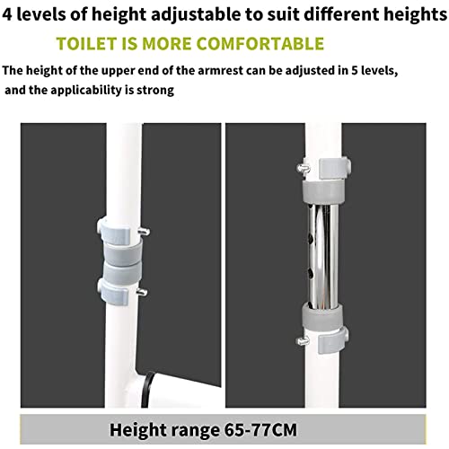 Free Standing Toilet Frame, FoldableToilet Armrest,Adjustable Height Heavy Bathroom Toilet Safety Rail for Disable Fit All Toilets