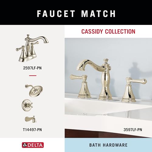 Delta Hand Towel Holder | Square Polished Nickel Ring for Hanging Towels in Kitchen, Bathroom | Cassidy Accessories - size: 8.38 x 7.4 x 2.6 Inches