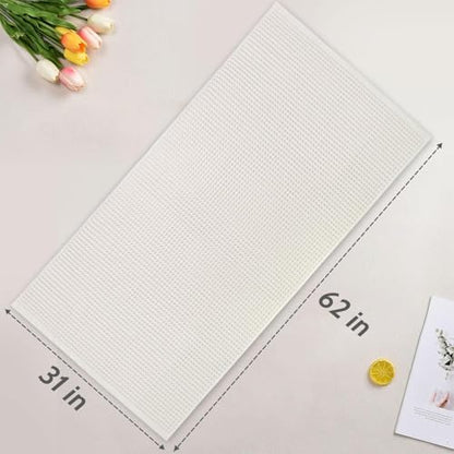 Waffle Bath Towels Set of 2 (Mist White) – Cotton, Quick Dry, Low Lint | 31” x 62” Large Towels for Bathroom Shower Spa Pool - color: Mist White